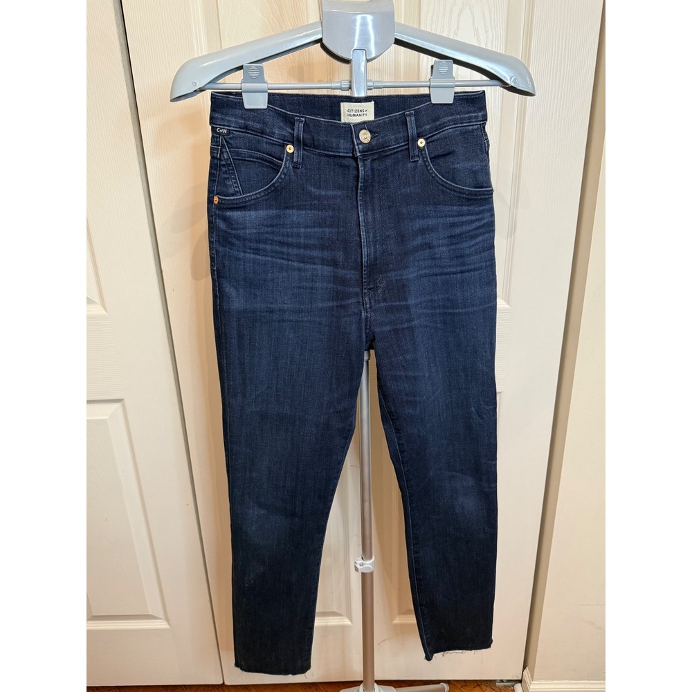 Citizens of Humanity Jeans Womens High‎ Rise Straight Leg Dark Wash Chrissy 28
